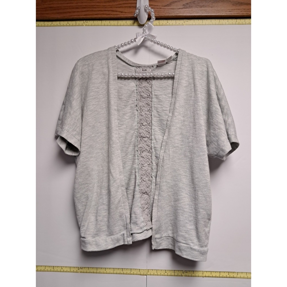 Girls 1989 Place Gray Open Cardigan-size‎ 10/12. Large